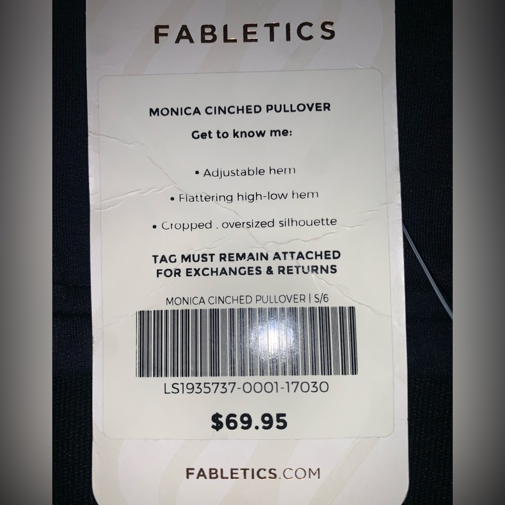 FABLETICS Luxe Cinched High Low Style Soft Terry Pullover Long Sleeve Pink S - Picture 3 of 4